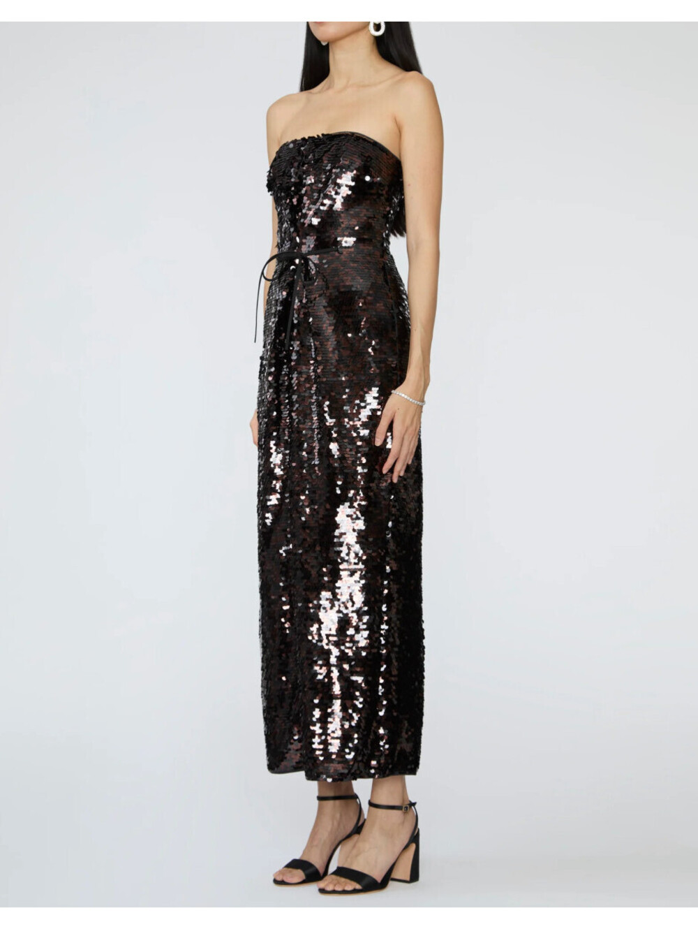 NWT $600 STAUD Cece Sequin Embellished Designer Cocktail Midi Gown Dress 4/S